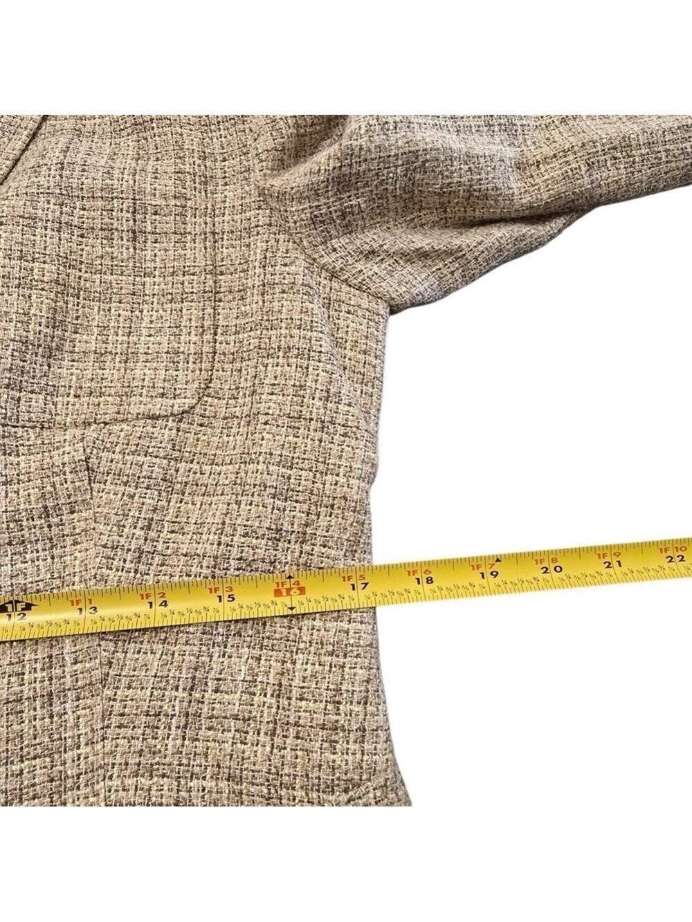 Talbots Vintage Tweed Linen Blend Peak Lapel Single Breasted Blazer Sz 8 - Picture 10 of 14